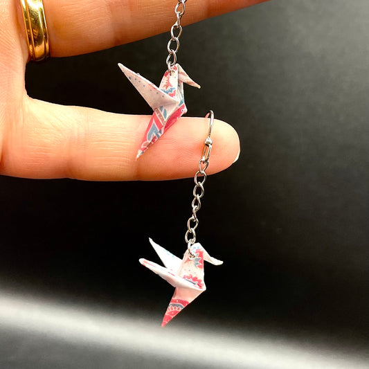 Pendientes Colibrí Origami FLORAL
